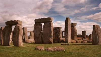 Stonehenge Located on England's Salisbury Plain, 80 miles southwest of London is a massive stone monument featuring the remains of a circle of huge standing stones.