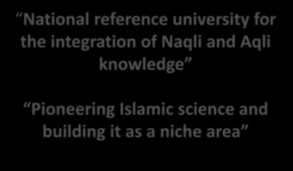 National reference university for the integration of Naqli and Aqli