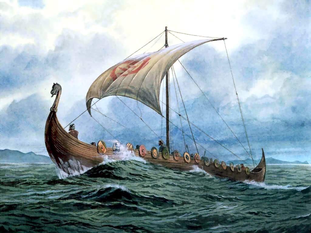 Chapter I: Introduction Figure 1: Painting of a Viking Ship During the Early and High Middle Ages the Vikings moved out of Scandinavia and explored Europe for raiding and conquest.