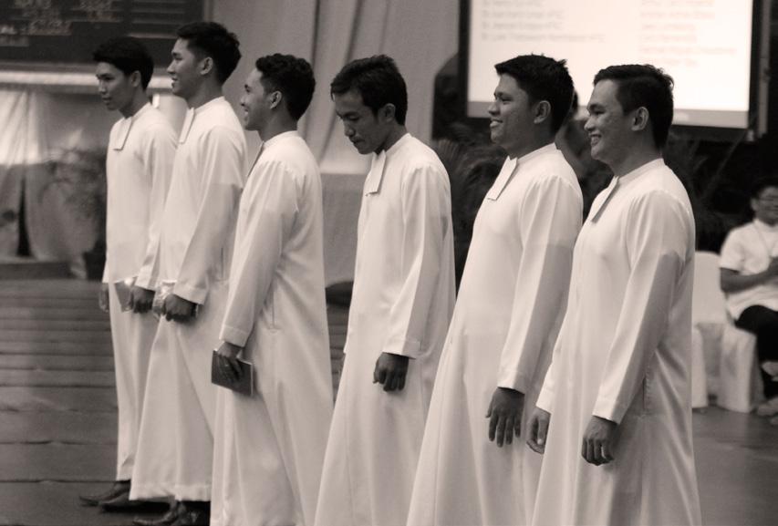 Benilde Romanćon, novices Mico, Kino, Jeano, and Ivan (), Henry (Myanmar), and Luke (Thailand) from the Lasallian East Asia District were formally accepted to the Institute and were given their