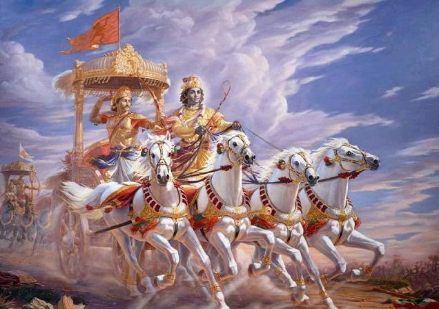 Krishna and Arjuna on the battlefield of Kuruksetra Personality Arjuna made the vow to kill Karna, Bhisma, Asvatthama and whoever else claimed that they were invincible.