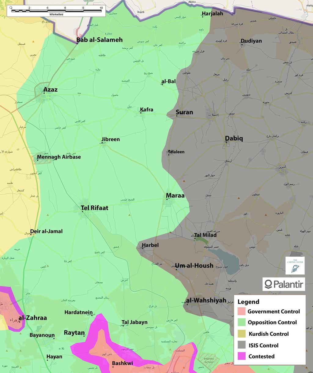 The Carter Center Syria Frontlines Update, October 9, 2015 following near total collapse in late 2014 after they were targeted in Idlib by JAN.