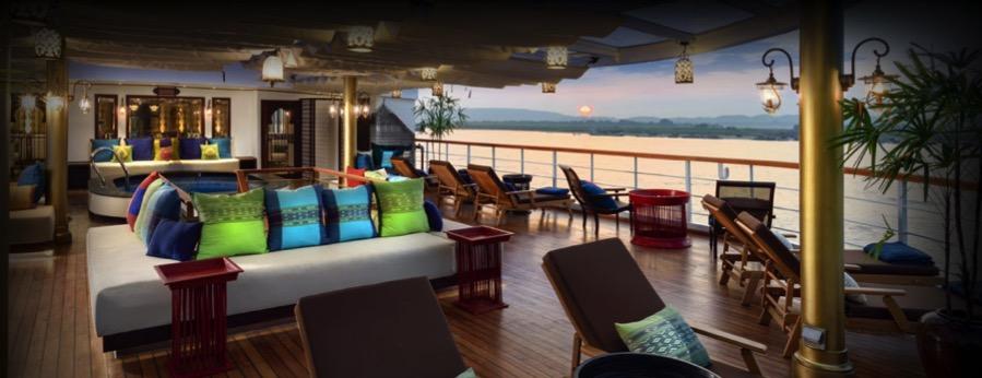 Sanctuary Ananda river cruise 4 nights Our luxurious all-suite ship will pamper us in style along the Irrawaddy River between Mandalay and Bagan.