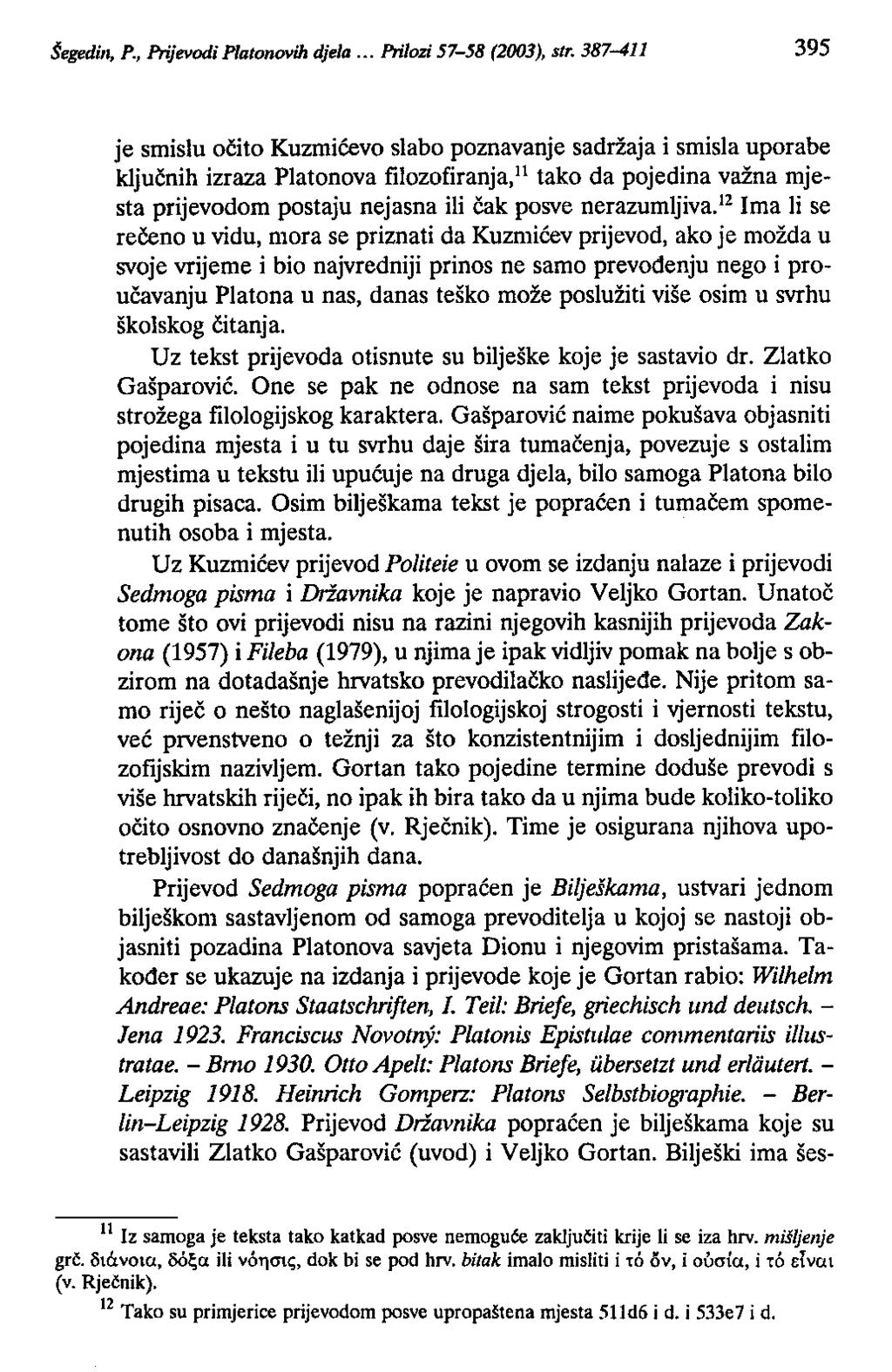Šegedb~ P., Prijevodi Plato_ih djela... Prilozi 57-58 (2003), str.