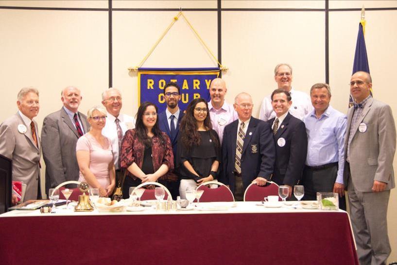 Rotarians and Clinicians meet at Luncheon. Back row left to right: Floyd Hatch, Scott Ward, Monte Eggett, Moroccan Team member Hicham Alaalaoui, Christian Deputy, and Mike Deputy.
