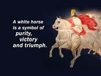 Why does the Bible picture Jesus coming on a white horse? What does that symbol represent?