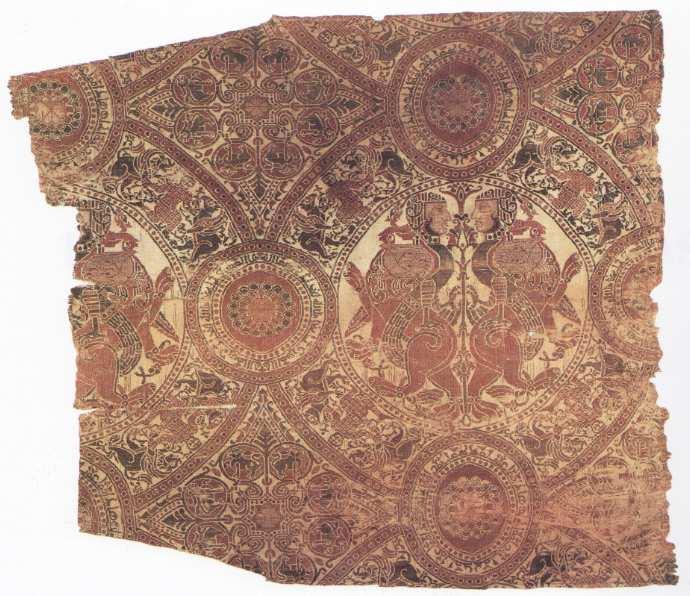 Figure 50: Circa 1100 silk fragment from the tomb of Pedro de Osma, bishop of Burgo de Osma.