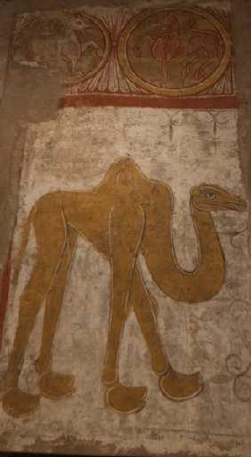 b. a Figure 81a: The Metropolitan Museum of Art, the Cloisters, view of the expoliated fresco of the camel. Photo: author.