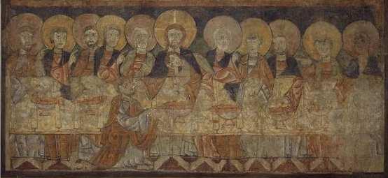 Figure 83: Above, the expoliated fresco of the Last Supper.