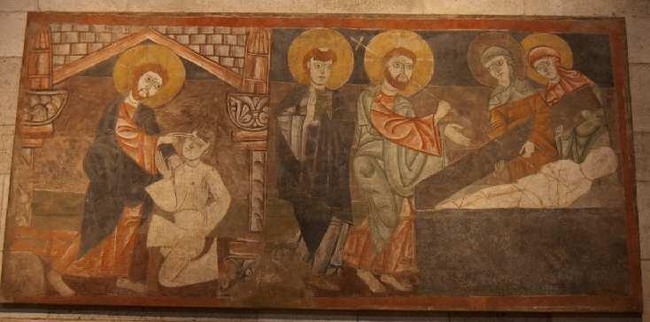 Figure 85: Above, the Cloisters, view of the expoliated fresco of the