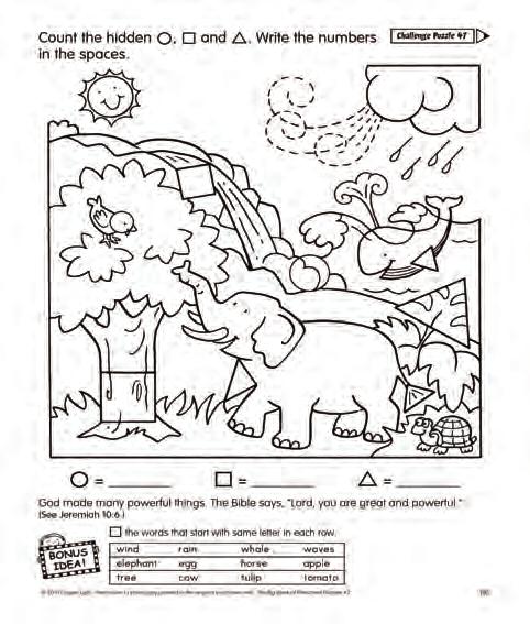 Talk to Learn Bible Story Activity Pages Center A copy of Activity 24 from The Big Book of Bible Story Activity Pages #2 for yourself and each child, scissors, crayons or markers; optional small