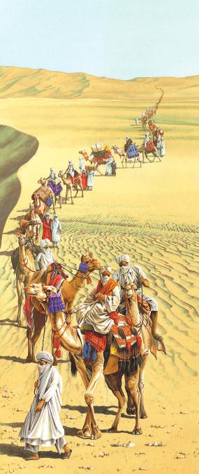 Rise of Ghana Traders grouped hundreds, maybe even thousands, of camels together to form caravans. They traded salt and cloth from North Africa and the Sahara for gold and ivory from western Africa.