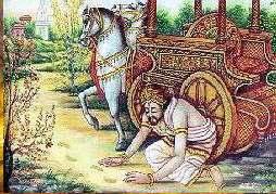 Akrura reached Brindavan just as the sun was setting. Krishna and Balarama, refreshed after a bath, were strolling in the courtyard, where the cows were being milked.