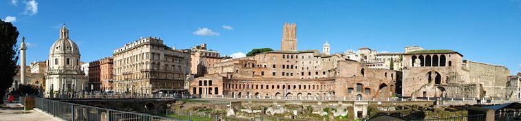 Trajan built the last imperial forum, with the spoils of war from his conquest of Dacia.