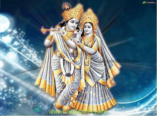 Lord Krishna and radha After attaining adolescene, Krishna left radha to perform his worldly deeds of safeguarding truth and virtue, but radha waited for him in vrindavan.