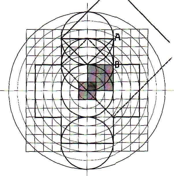 Fig. 9-34. The Christ consciousness; the 14 by 18 square-circle relationship of the third level of consciousness. Fig. 9-34a.