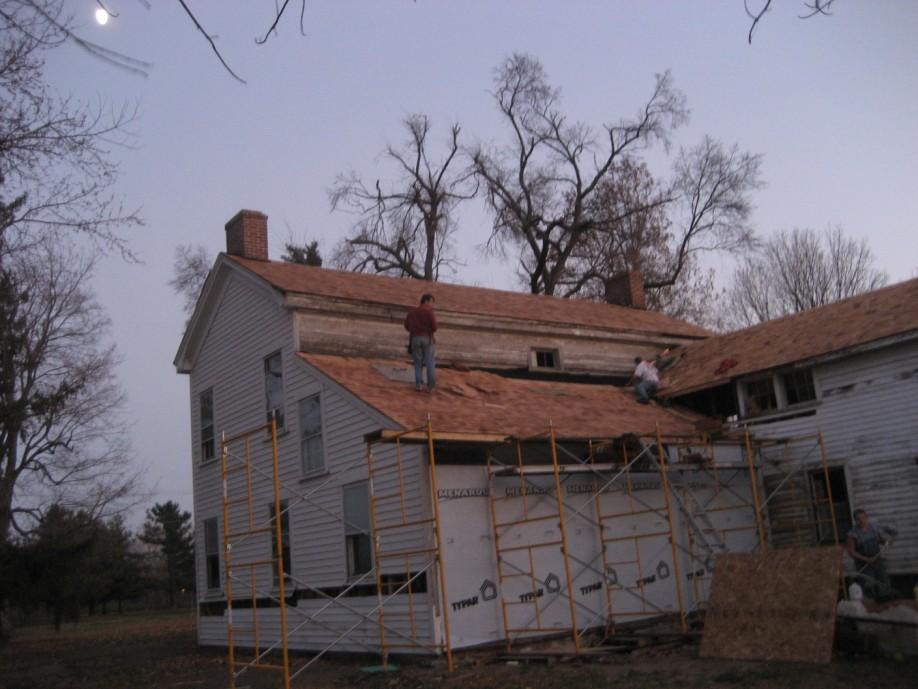 During this Phase, the House was stabilized with replacement of sills and addition of foundation support, reconstruction of the east, 1 1/2 story lean-to, extensive removal of non-historic materials
