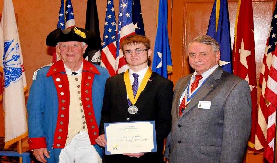 Marsh, who was sponsored by the state s George Rogers Clark Chapter, based in Springfield, Ohio. The award was presented to Ethan by contest committee chairman and state society president, Col.