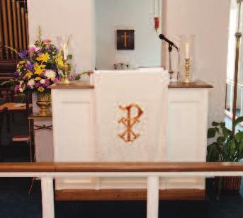 PuLPit hanging: A rectangular banner that matches the frontal on the altar.