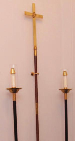 The Paschal Candle, signifying the light of Christ, burns beside the