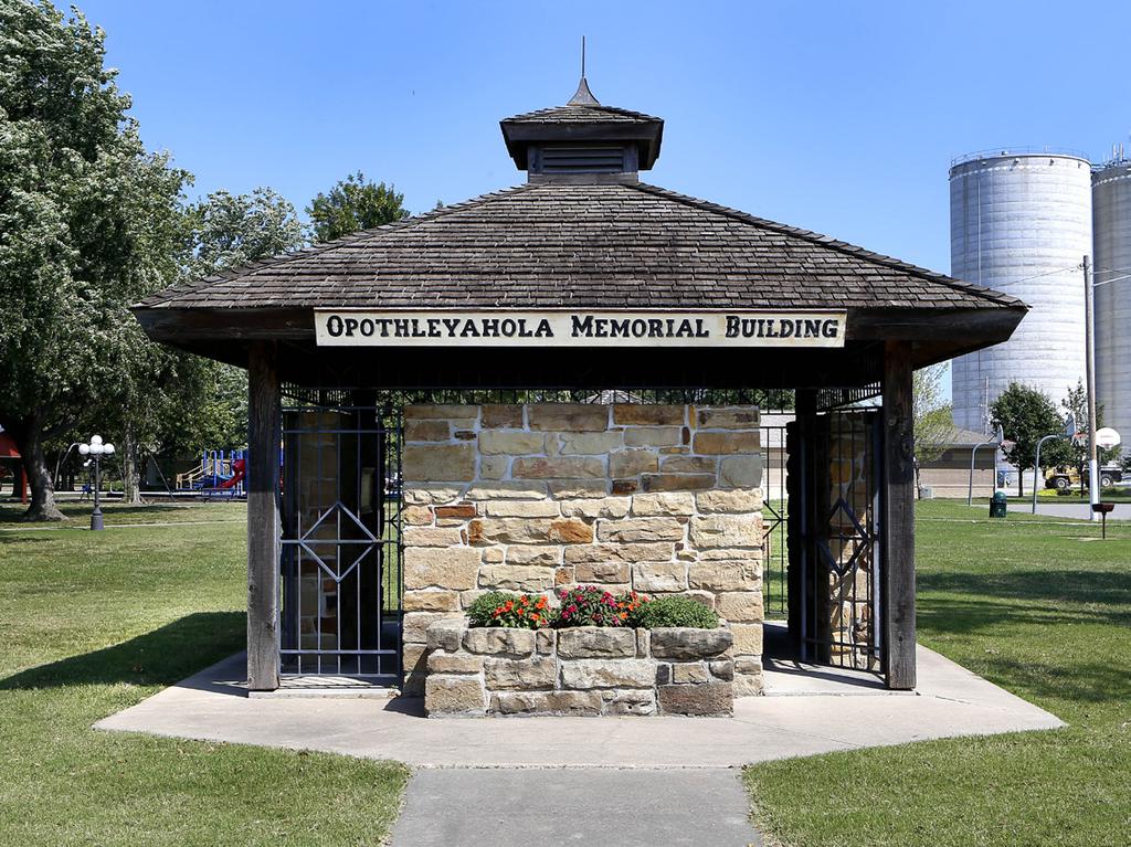 A memorial to Opothleyahola can be seen at 700 N. Main St. in LeRoy.