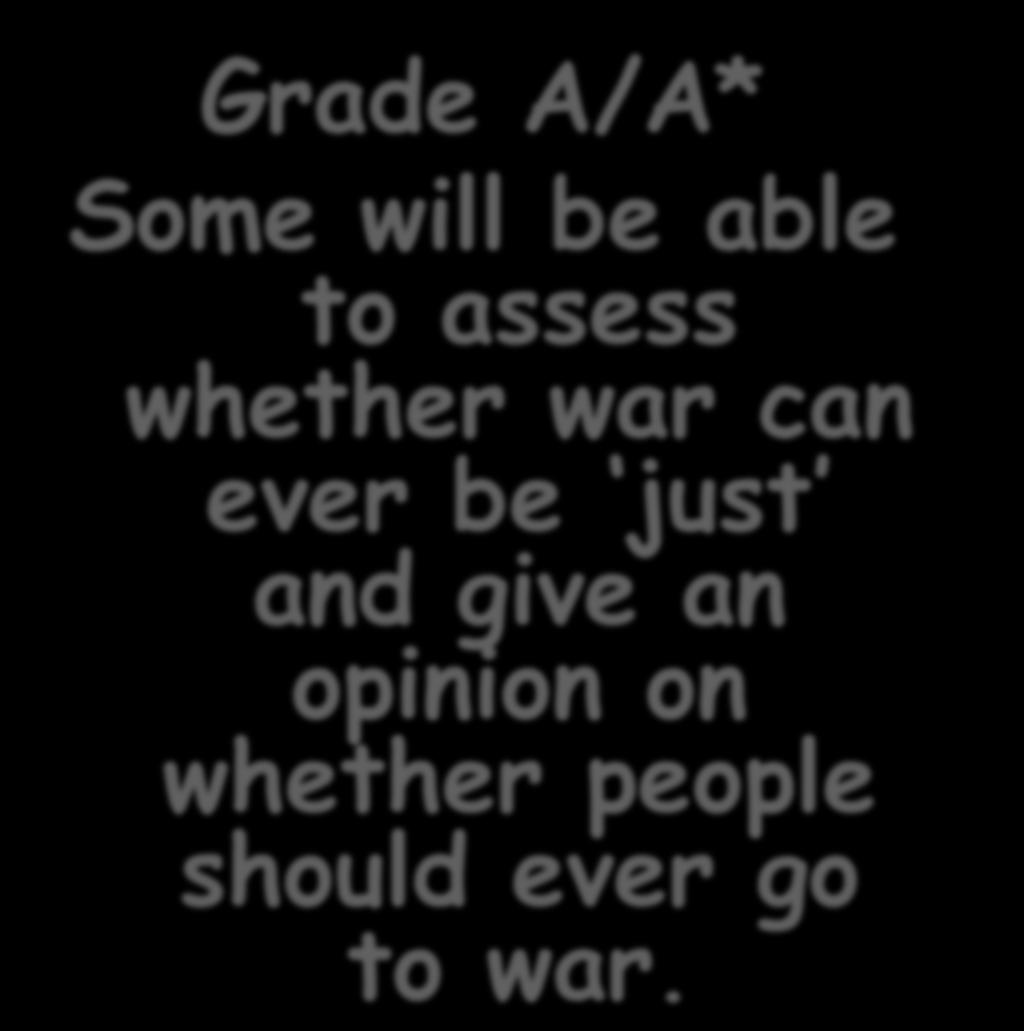 Grade A/A* Some will be able to