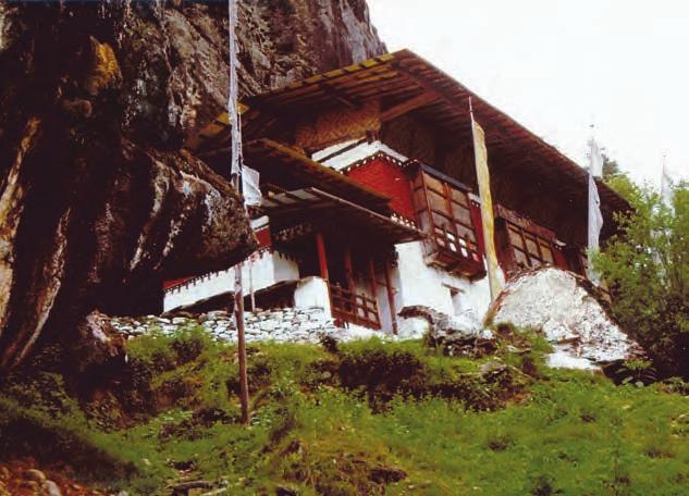 Rimochen Temple in the Chel Valley of Bumthang, built against the