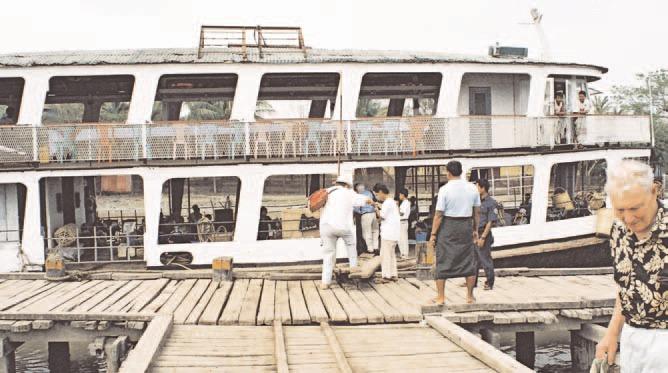 THE RIVER CRUISE Government restrictions made it impossible to approach Myebon by sea, as the