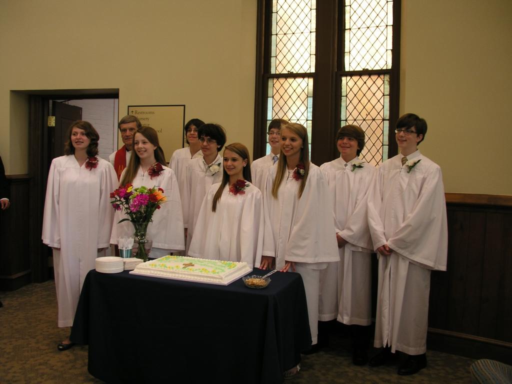 Confirmation at First English Lutheran Church On Pentecost Sunday, June 8, 2014 nine of our young people affirmed their baptism and were made full adult members of First English Evangelical Lutheran