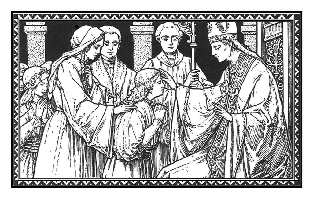 ANOINTING WITH THE SACRED CHRISM: Using the Sacred Chrism, the Bishop anoints each candidate sealing them with the gifts of the Holy Spirit.