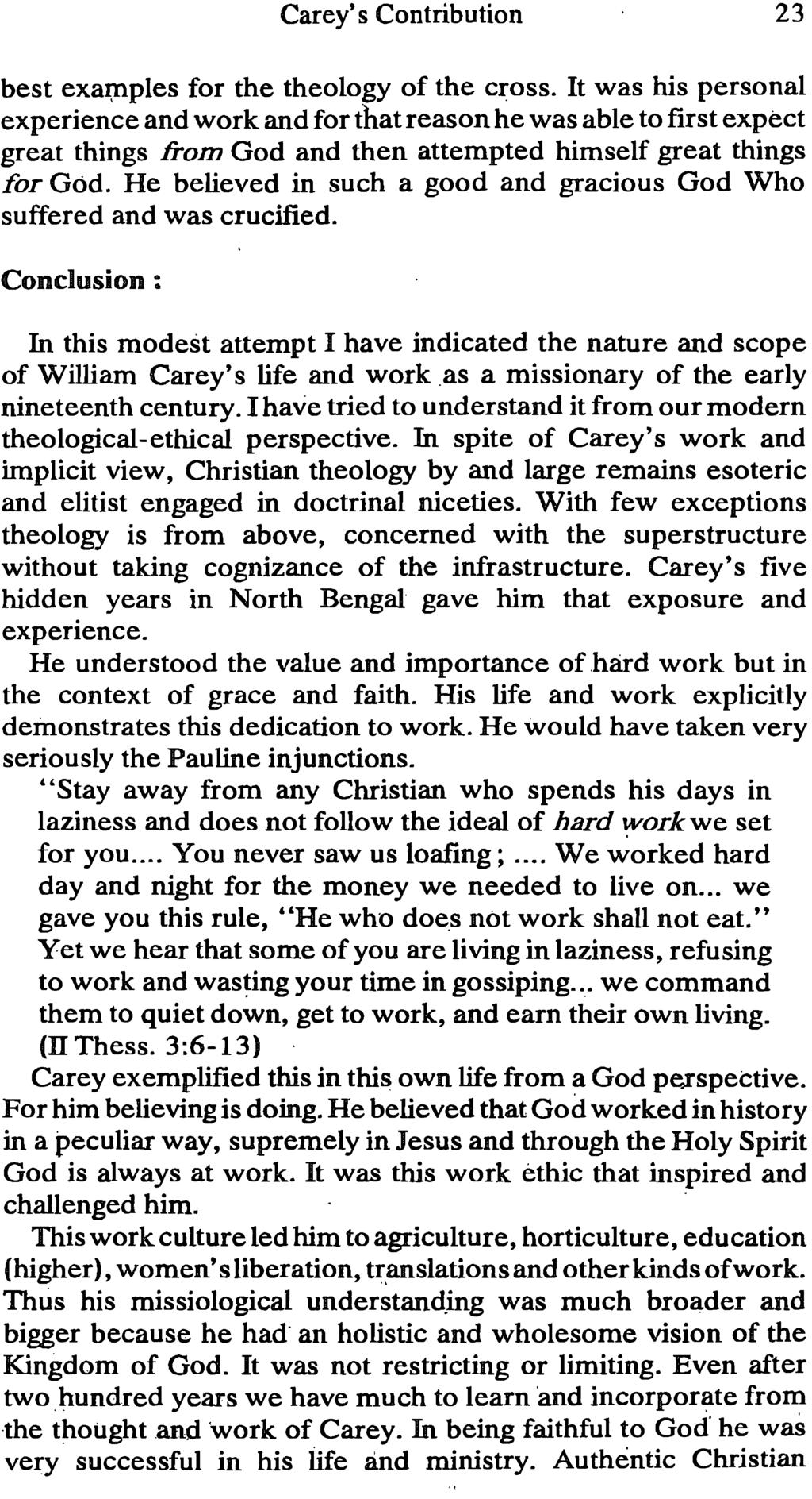 Carey's Contribution 23 best exatpples for the theology of the cross.