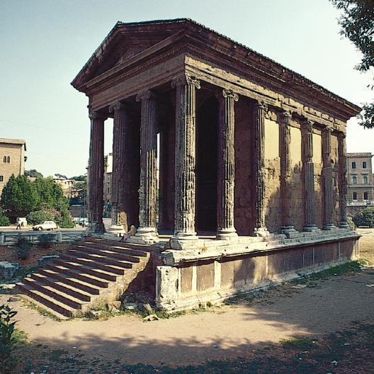 Temple of Fortuna Virilis (Temple of Portunus), Rome, Italy, ca. 75 BCE. Pseudoperipteral What?