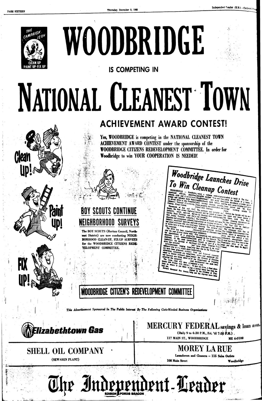 *.., - ). PAGE SXTEEN Thursday, December 9, 9W ndependent T,«ader fe.b.). WOODBRDGE S COMPETNG N NATONAL CLEANEST TOWN ACHEVEMENT AWARD CONTEST! w- V J f > -.V-f--,. :,.. ".- :r-".«-v. -. Yes, f OODBRDGE s competng n the NATONAL CLEANEST TOWN ACHEVEMENT AWARD CONTEST under the sponsorshp of the f OODBRDGE CTZENS REDEVELOPMENT COMMTTEE.
