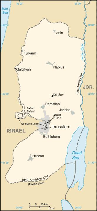 GAZA STRIP MAP OF THE WEST BANK http://www.cia.
