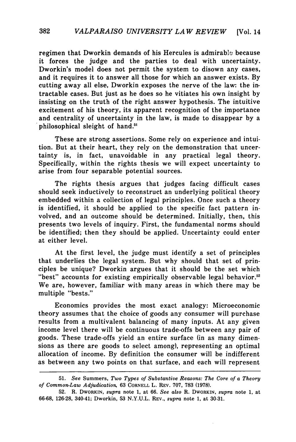 Valparaiso University Law Review, Vol. 14, No. 3 [1980], Art. 1 382 VALPARAISO UNIVERSITY LAW REVIEW [Vol.