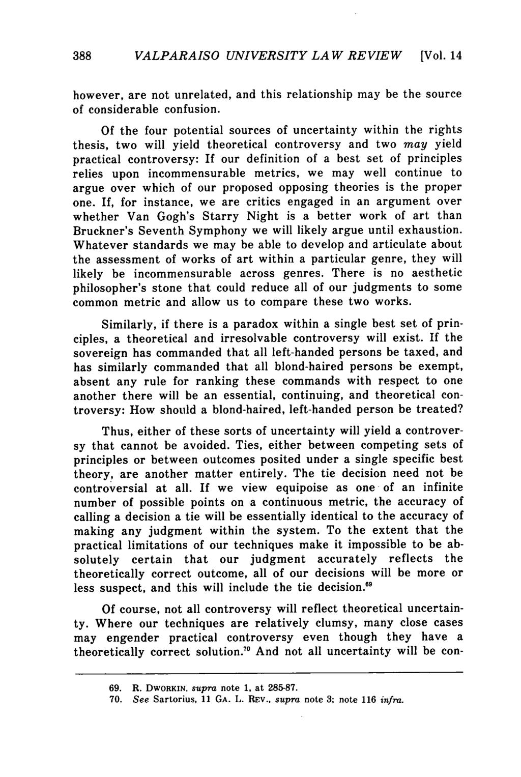 Valparaiso University Law Review, Vol. 14, No. 3 [1980], Art. 1 388 VALPARAISO UNIVERSITY LAW REVIEW [Vol.
