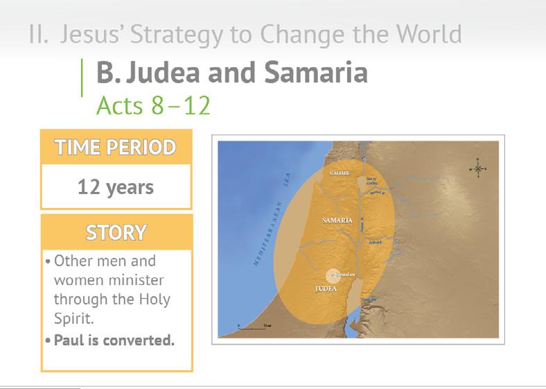 II. Jesus s Strategy to Change the World A. It Started in Jerusalem This first phase of planting the church in Jerusalem is recorded in Acts 1 7, and it covers a period of about three years.
