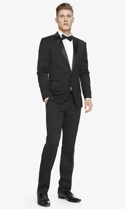Another option: Black Tuxedo from Moores Barrie Pronto Tux $299.00 best time to buy sale 2 for 1 Shirt $49.99 buy only when ½ price sale is on Suspenders $50.