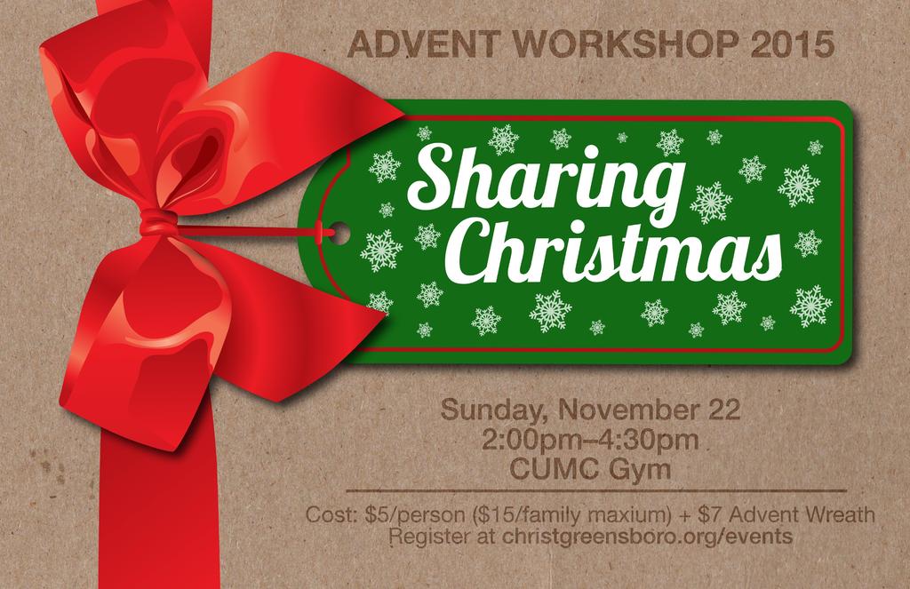 The Advent Workshop is a Christ Church tradition where all ages can spend time together preparing for the Advent season.