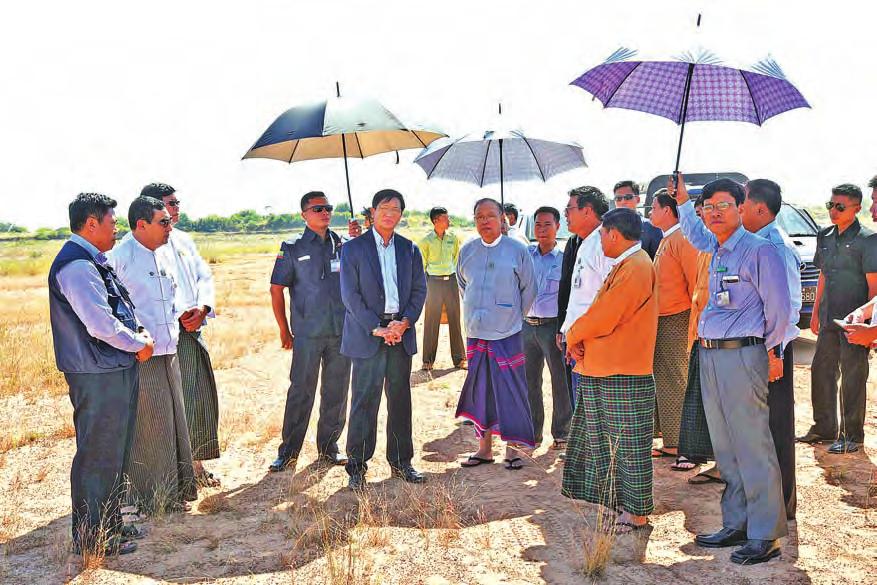 2 December 2017 national VP U Henry Van Thio inspects airport, office construction sites and preparations for APWF 11 Vice President U Henry Van Thio yesterday visited the sites on which Hanthawaddy
