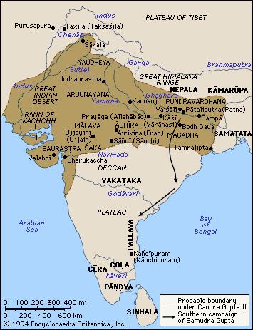The Gupta dynasty, like the Kushan and Mauryan before, was established in Northern India. From 320 to the 7 th century remains the standard of comparison between India and the rest of Asia.