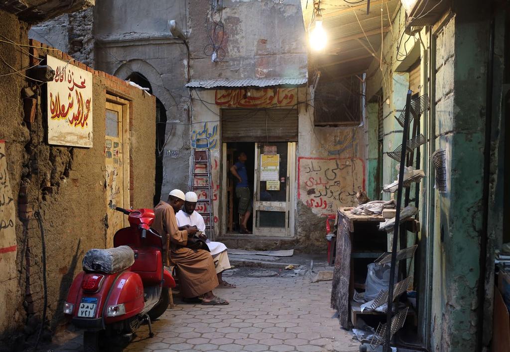 STUDY TIME: The streets around the Al-Azhar mosque in Cairo are packed with bookshops.