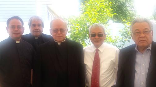 Guests at the reception for Rev. Romeo B. Biala. From left, Fr.