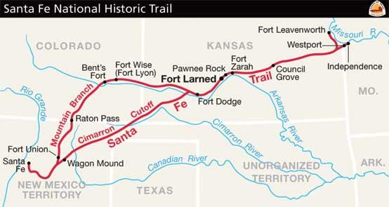 23 Figure 6. Map of the Santa Fe Trail. Courtesy of the Santa Fe Trail Association. Becknell s experience began June 20, 1821 with an advertisement in the Missouri Intelligencer.