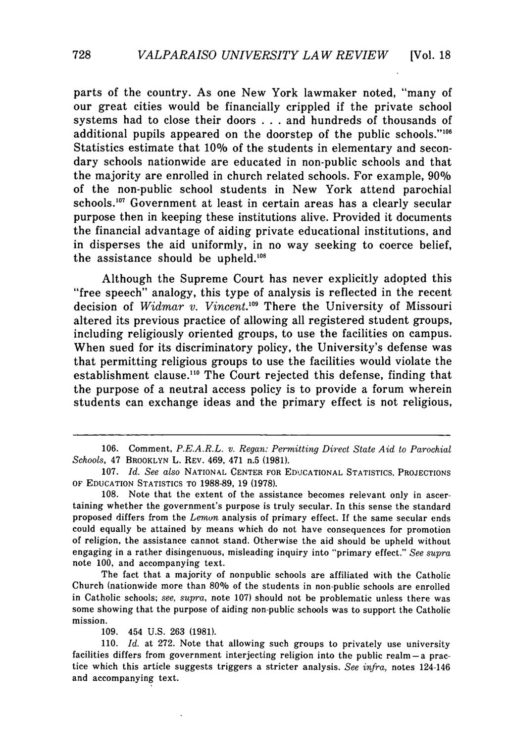 Valparaiso University Law Review, Vol. 18, No. 4 [1984], Art. 1 728 VALPARAISO UNIVERSITY LAW REVIEW [Vol. 18 parts of the country.
