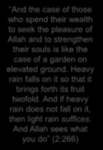 ground. Heavy rain falls on it so that it brings forth its fruit twofold.