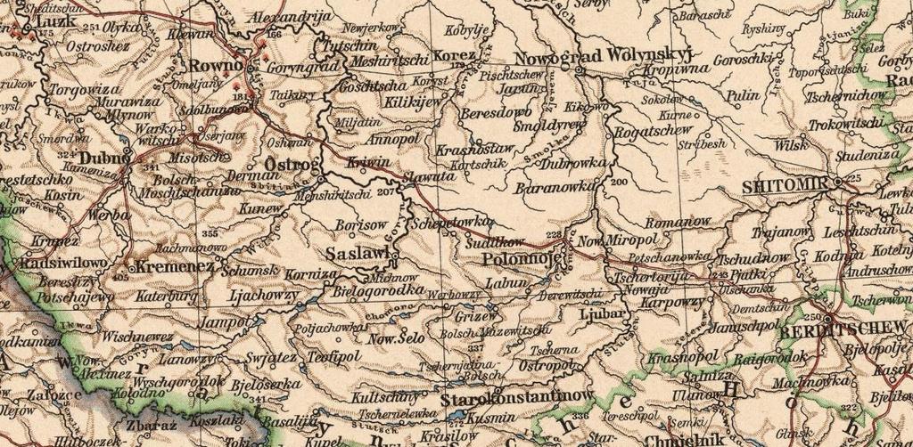 Central Volyn Gubernia; 1906 During the 19 th Century, the town of Ostrog itself was a bustling administrative, commercial, religious, and educational center.