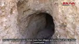 5 Right: Entrance to a cave used by operatives of the Headquarters for the Liberation of Al-Sham while staying around the village of Atshan (SANA s YouTube channel, December 30, 2017).