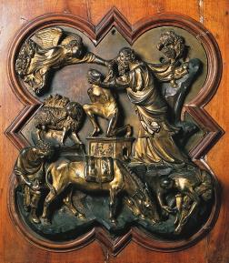 History & Art Brunelleschi s sculpture of the sacrifice of Isaac was a contest entry for the east doors of the Baptistry in Florence. Brunelleschi lost but is remembered for what architectural feat?