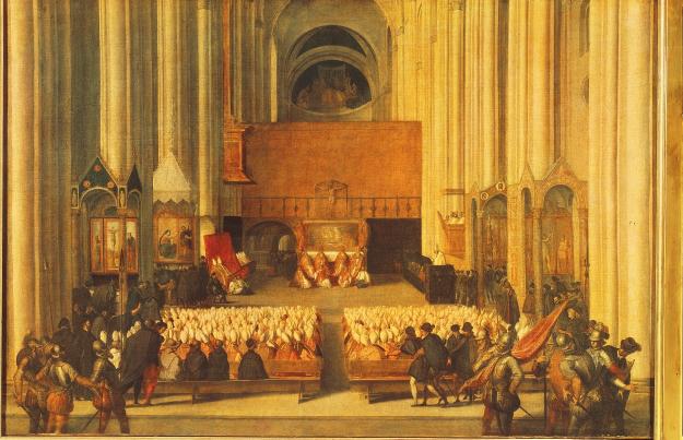 History The Council of Trent by Titian. Held off and on for about 20 years, & Art this church council reaffirmed Catholic doctrine and introduced reforms.